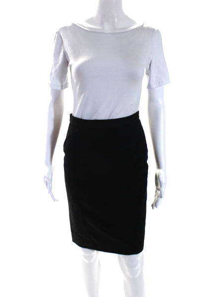 Moschino Cheap & Chic Womens Back Zip Knee Length Pencil Skirt Black Size 4