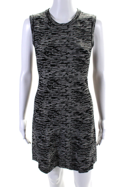 Theory Women's Round Neck Sleeveless A-Line Mini Dress Black Size S