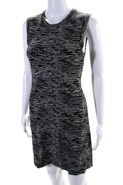 Theory Women's Round Neck Sleeveless A-Line Mini Dress Black Size S