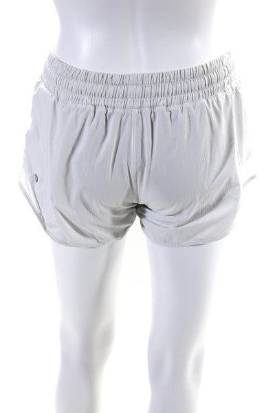 Lululemon Womens Elastic Waist Lightweight Athletic Shorts White Sz 4