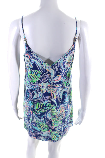 Lilly Pulitzer Womens Navy Paisley Print V-neck Sleeveless Mini Dress Size XS