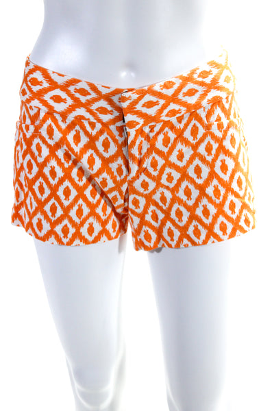 Lilly Pulitzer Womens Orange Cotton Printed Mid Rise Mini Shorts Size 00