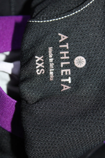 Athleta Womens Purple Black Striped Racerback Sleeveless Tank Top Size XXS