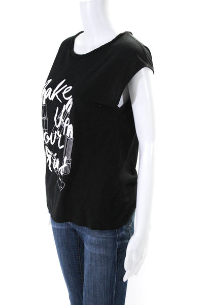 Stella McCartney Womens Make Up Your Mind Tank Top Muscle Tee Black Size FR 40