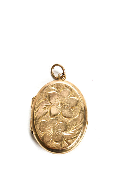 Designer Womens 9K Yellow Gold Floral Locket Pendant 4.2g