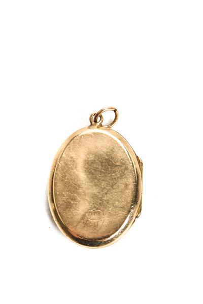 Designer Womens 9K Yellow Gold Floral Locket Pendant 4.2g