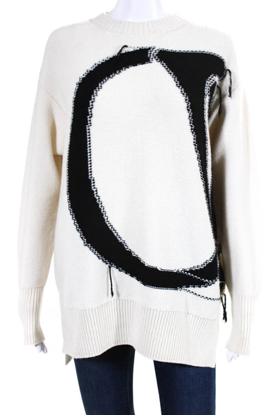 Off White Womens Owl Maxi Logo Sweater White Black Size XS eBay Endless Runway