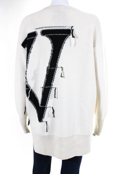 Off White Womens Owl Maxi Logo Sweater White Black Size XS eBay Endless Runway