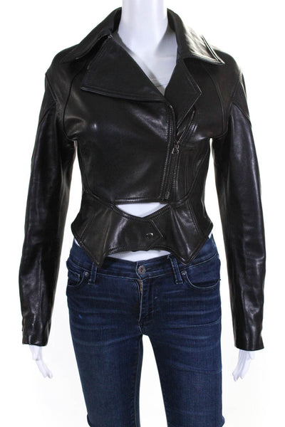 Tom Ford Womens Black Leather Motorcycle Jacket Size 38 from eBay Endless Runway