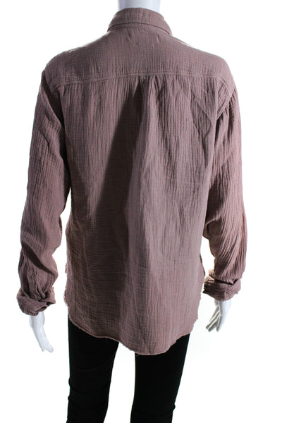 Etoile Isabel Marant Womens Button Front Gauze Shirt Pink Cotton Size FR 34