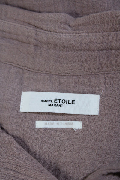 Etoile Isabel Marant Womens Button Front Gauze Shirt Pink Cotton Size FR 34