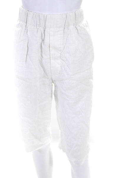 Organic John Patrick Womens White High Rise Distress Cropped Pants Size 24