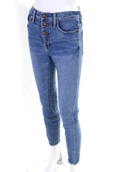 Madewell Womens Blue Medium Wash Fly Button High Rise Skinny Leg Jeans Size 28