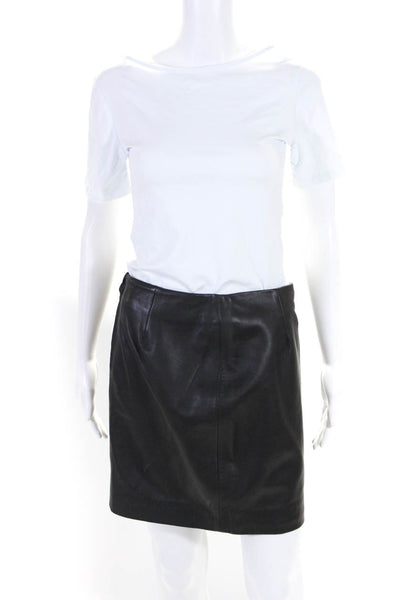 Nicholas Womens Side Slit Back Zip Straight Skirt Black Size Medium