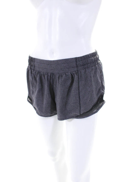 Lululemon Womens Spotted Low Rise Pull On Athletic Shorts Gray Black Size 6