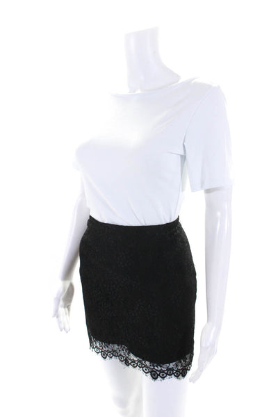 Chaiken Womens Black Lace Lined Mini A-line Skirt Size 2