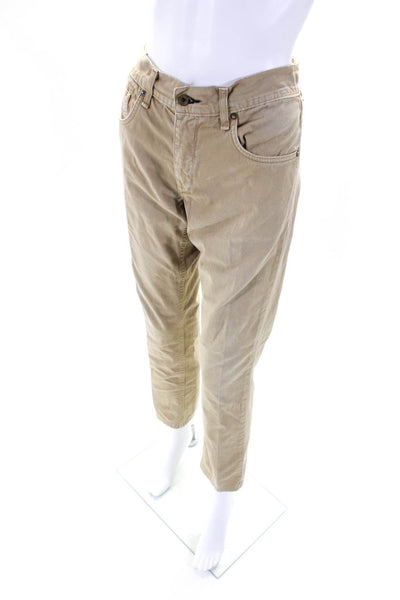 Rag & Bone Womens Khaki Cotton Fly Button Fit 2 Slim Straight Leg Pants Size 30