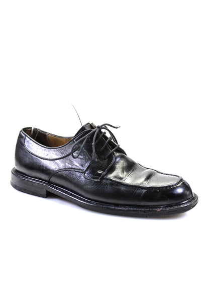 Mezlan Mens Almond Toe Leather Derby Dress Shoes Black Size 8 Wide