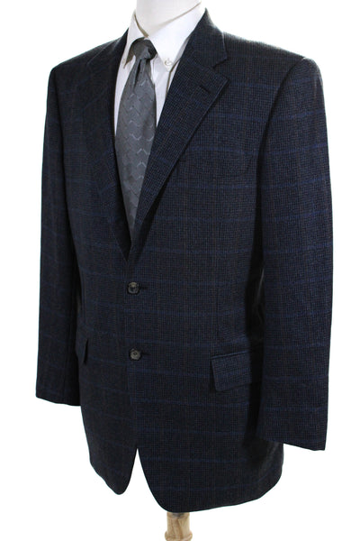 Zanella Mens Three Button Side Pocket Notched Lapel Blazer Wool Blue Size 40