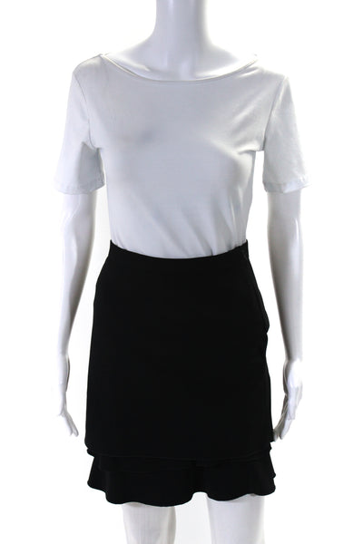 Moschino Cheap & Chic Womens Side Zip Tiered Pencil Skirt Black Size 4