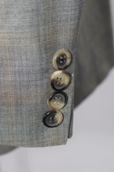 Ermenegildo Zegna Mens Three Button Blazer Jacket Gray Wool Size EUR 52