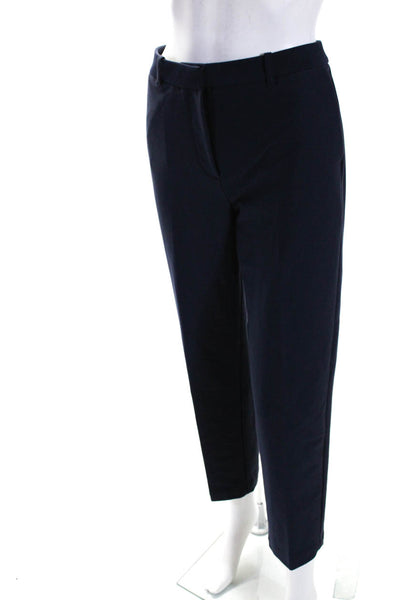 Comptoir Des Cotonniers Womens High Rise Slim Leg Dress Pants Navy Blue Size Sma