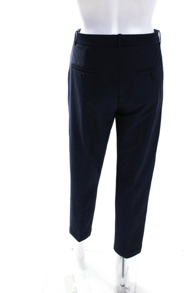 Comptoir Des Cotonniers Womens High Rise Slim Leg Dress Pants Navy Blue Size Sma