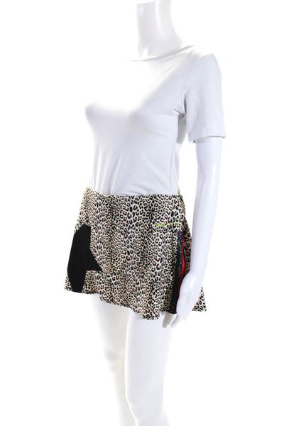 Lucky In Love Womens Animal Print Star Graphic A Line Skort Brown Size Medium