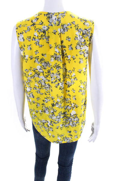 Rag & Bone Women's V-Neck Sleeveless Floral Silk Wrap Blouse Size S