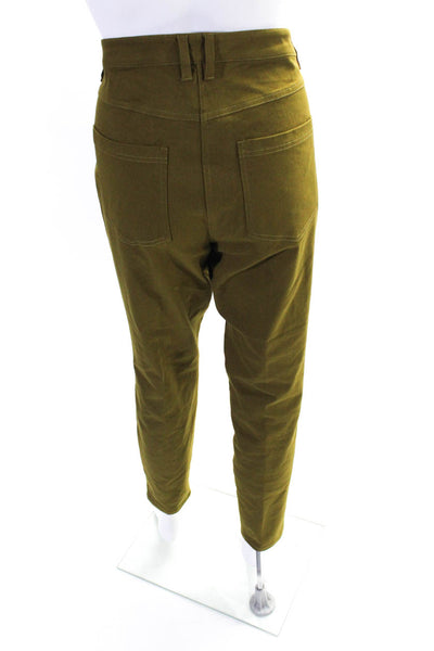 Etcetera Womens Zipper Fly High Rise Straight Leg Trouser Pants Green Size 12