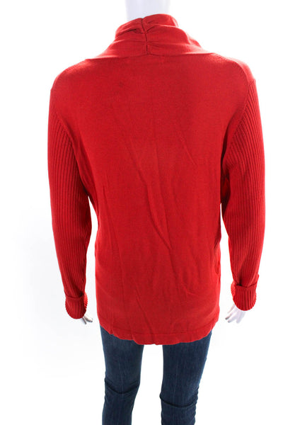 Etcetera Womens Long Sleeve V Neck Knit Sweatshirt Red Size Extra Large