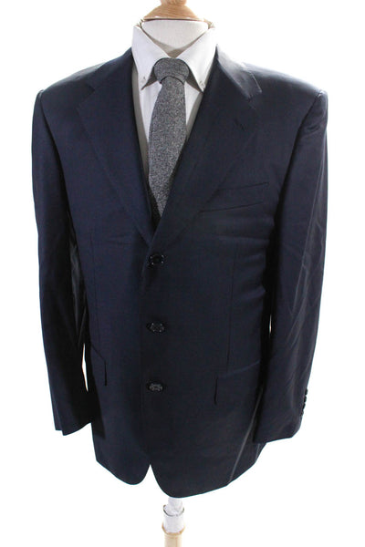 Ravazzolo Mens Wool Single Breasted Suit Jacket Blue Size 50R