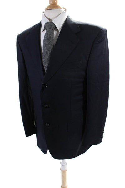 Ravazzolo Mens Wool Single Breasted Suit Jacket Blue Size 50R