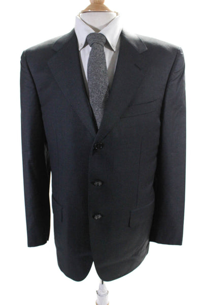 Ravazzolo Mens Wool Three Button Single Breasted Suit Jacket Gray Size 50