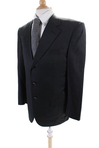 Ravazzolo Mens Wool Three Button Single Breasted Suit Jacket Gray Size 50