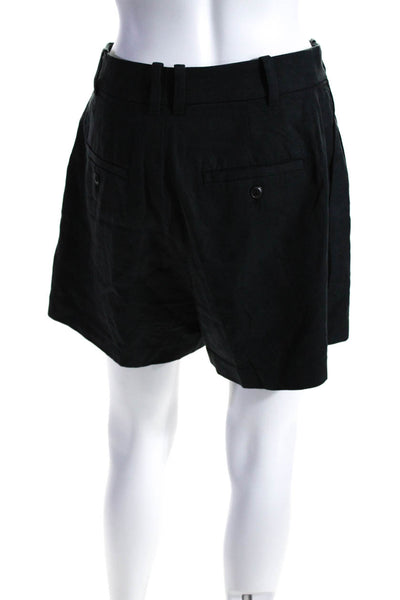 Madewell Women's Hook Closure Pleated Front Dress Shorts Black Size 4