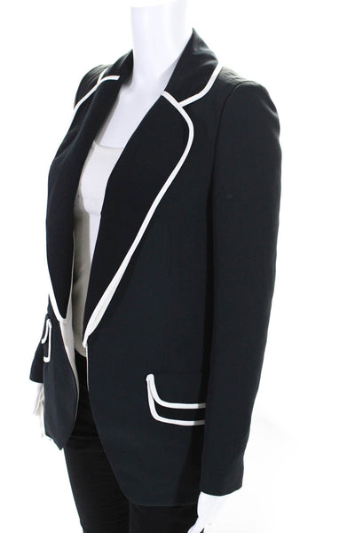 O2nd Barneys NY Womens Unlined Open Front Blazer Jacket Navy Size 0