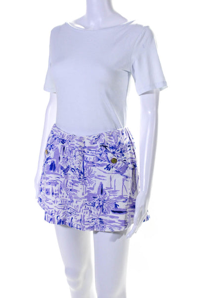 Lilly Pulitzer Women's Elastic Waist Pull-On Pockets Mini Skort Purple Size S