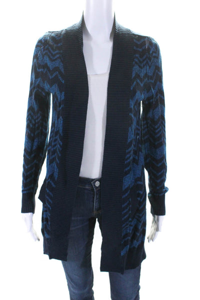 Missoni For Target Women's Long Sleeves Open Front Cardigan Sweater Blue Size M