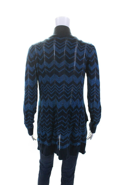 Missoni For Target Women's Long Sleeves Open Front Cardigan Sweater Blue Size M