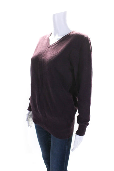 Neiman Marcus Womens V Neck Pullover Sweater Purple Cashmere Size Medium