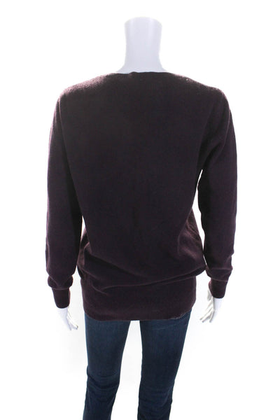 Neiman Marcus Womens V Neck Pullover Sweater Purple Cashmere Size Medium