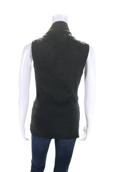 Helmut Lang Womens Knit Cowl Neck Sleeveless Shell Top Blouse Gray Size Petite