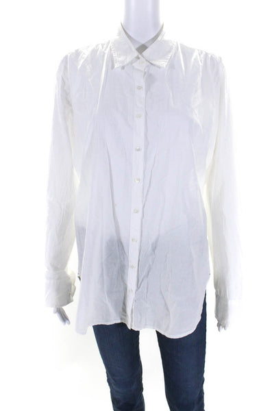 Xirena Womens Long Sleeve Button Up Shirt Blouse White Size Medium