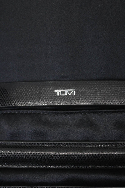 Tumi Womens Wrap Around Leather Trifold Wallet Black