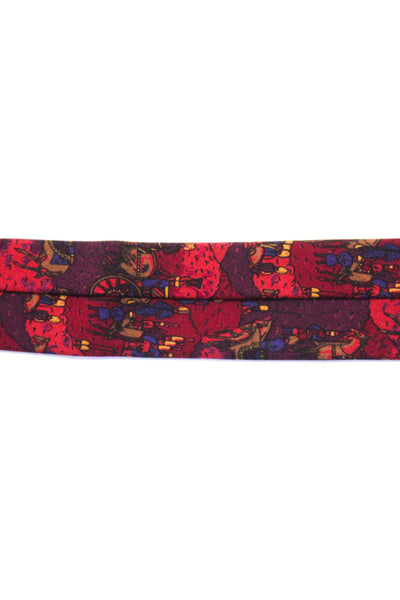 Salvatore Ferragamo Mens Dark Red Graphic Print Silk Tie Size OS