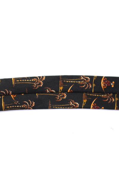 Salvatore Ferragamo Mens Silk Black Printed Tie Size OS