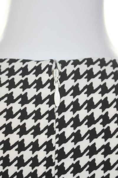 Lauren Ralph Lauren Womens White Houndstooth Short Sleeve Shift Dress Size 2