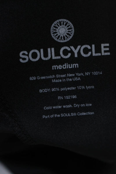 Soul Cycle Women's Round Neck Long Sleeves Full Zip Sweatshirt Black Size M