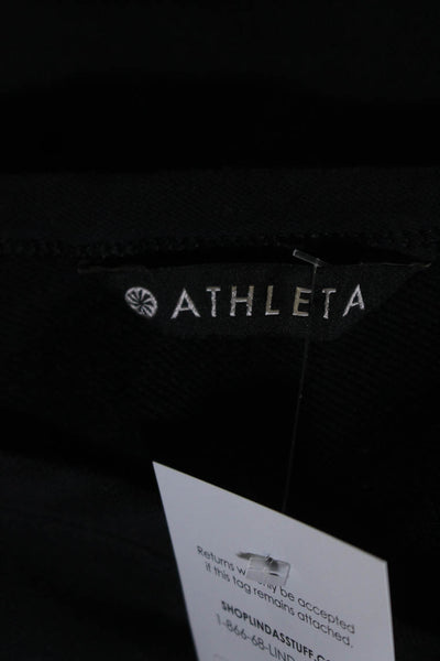 Athleta Women's Round Neck Long Sleeves Boxy Pullover Sweatshirt Black Size M